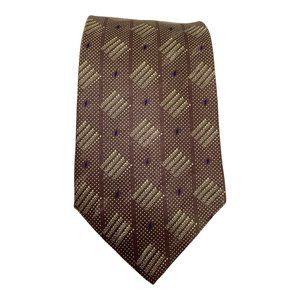 FRANCO BASSI Brown Geometric Silk Tie Made In Italy 60"/ 3.75" EX COND
